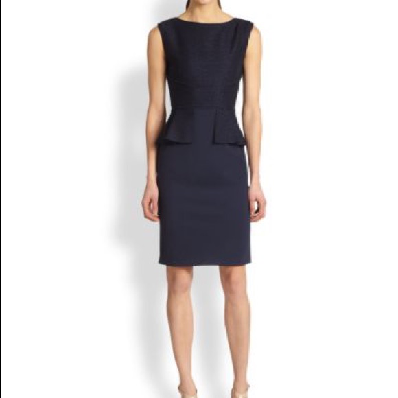 Elie Tahari Maura Peplum Dress, Black